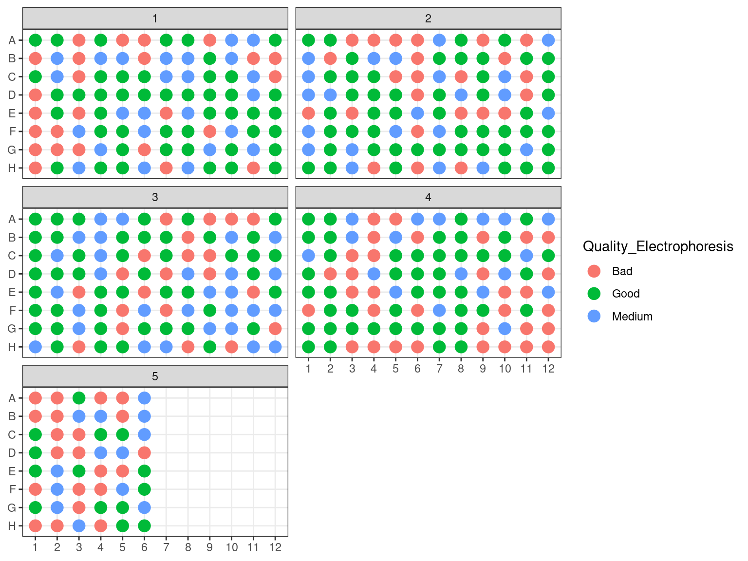 Plates electrophoresis status before rearrangement.